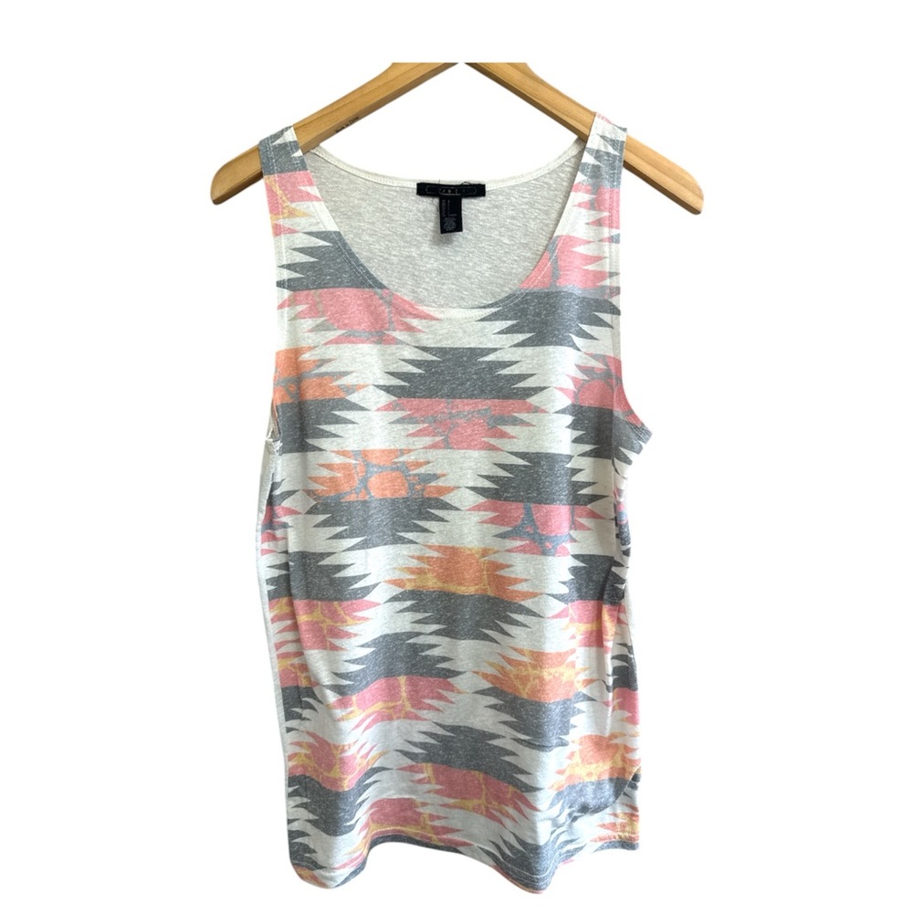 21men Aztec-Pattern Tank Top in Pink, Gray & Cream